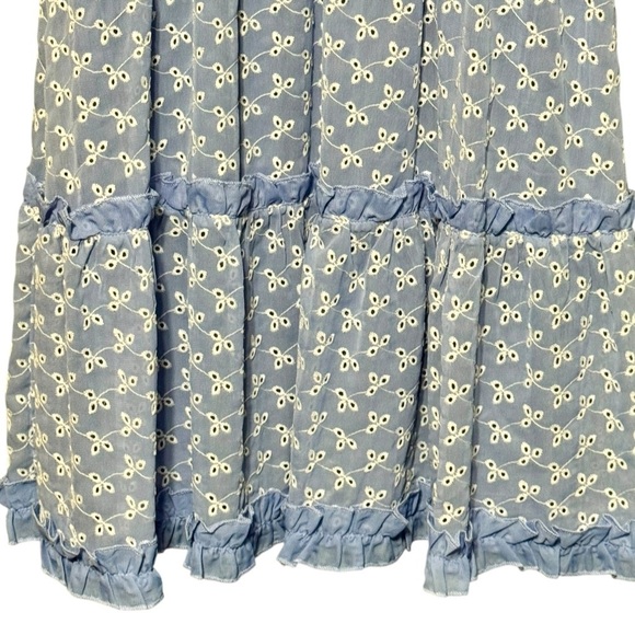 Altar’d State Everly Ruffled Embroidered Eyelet Sleeveless Mini Sundress Large - Picture 7 of 13